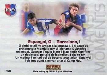 2004-05 Panini Megacracks Barca Campeón / Campió #109 R.C.D. Espanyol 0 F.C. Barcelona 1 Back