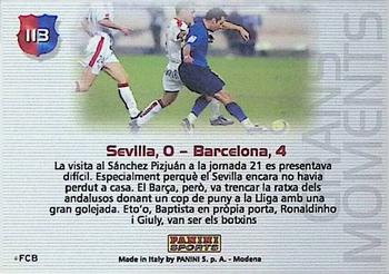 2004-05 Panini Megacracks Barca Campeón / Campió #113 Sevilla F.C. 0 F.C. Barcelona 4 Back