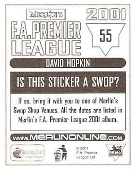2000-01 Merlin F.A. Premier League 2001 #55 David Hopkin Back