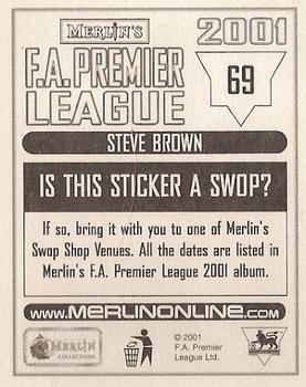 2000-01 Merlin F.A. Premier League 2001 #69 Steve Brown Back