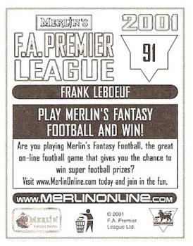 2000-01 Merlin F.A. Premier League 2001 #91 Frank Leboeuf Back