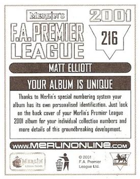 2000-01 Merlin F.A. Premier League 2001 #216 Matt Elliott Back