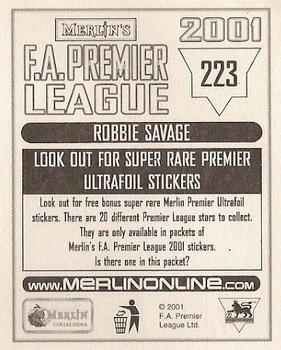 2000-01 Merlin F.A. Premier League 2001 #223 Robbie Savage Back