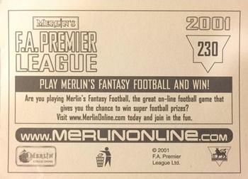 2000-01 Merlin F.A. Premier League 2001 #230 Team Back