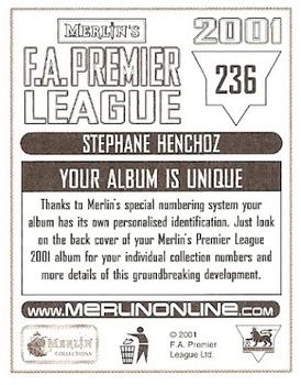 2000-01 Merlin F.A. Premier League 2001 #236 Stephane Henchoz Back