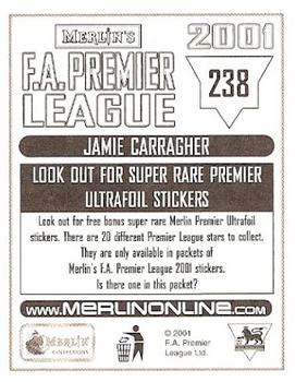 2000-01 Merlin F.A. Premier League 2001 #238 Jamie Carragher Back