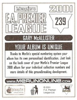2000-01 Merlin F.A. Premier League 2001 #239 Gary McAllister Back