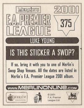 2000-01 Merlin F.A. Premier League 2001 #375 Luke Young Back