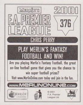 2000-01 Merlin F.A. Premier League 2001 #376 Chris Perry Back