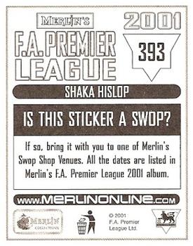 2000-01 Merlin F.A. Premier League 2001 #393 Shaka Hislop Back