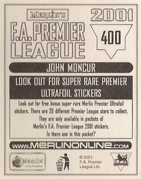 2000-01 Merlin F.A. Premier League 2001 #400 John Moncur Back