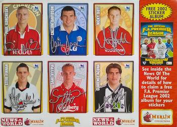 2001-02 Merlin F.A. Premier League 2002 #NNO NOTW sticker sheet Front