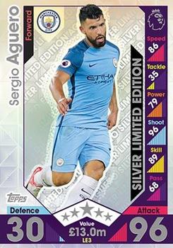 2016-17 Topps Match Attax Premier League - Limited Edition Silver #LE3 Sergio Aguero Front