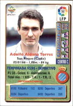 1996-97 Mundicromo Sport Las Fichas de La Liga - Ultima Hora #66 Aldana Back