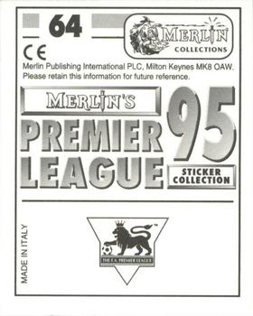 1994-95 Merlin's Premier League 95 #64 David Batty Back