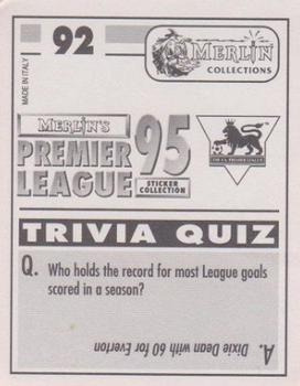 1994-95 Merlin's Premier League 95 #92 Dennis Wise Back