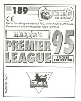 1994-95 Merlin's Premier League 95 #189 Chris Kiwomya Back