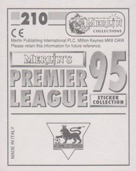 1994-95 Merlin's Premier League 95 #210 Philemon Masinga Back