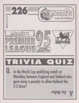 1994-95 Merlin's Premier League 95 #226 Steve Walsh Back