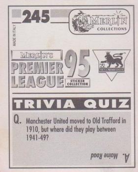 1994-95 Merlin's Premier League 95 #245 David James Back