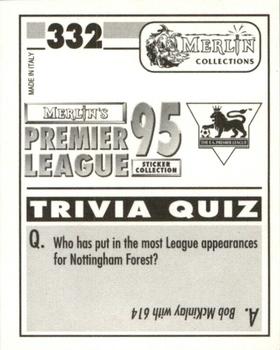 1994-95 Merlin's Premier League 95 #332 Robert Lee Back