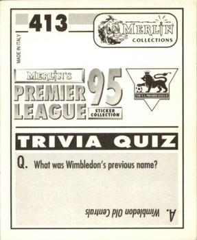 1994-95 Merlin's Premier League 95 #413 Kevin Pressman Back