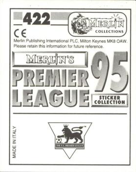 1994-95 Merlin's Premier League 95 #422 Andy Sinton Back