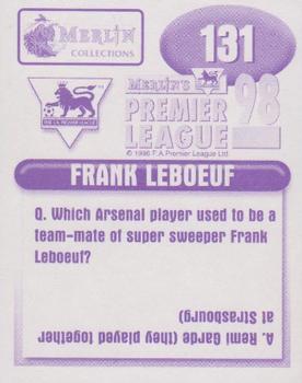 1997-98 Merlin F.A. Premier League 98 #131 Frank Leboeuf Back