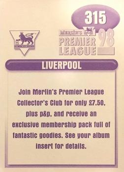 1997-98 Merlin F.A. Premier League 98 #315 Team 1 Back