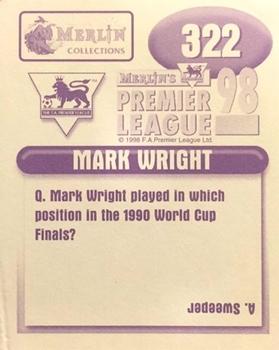 1997-98 Merlin F.A. Premier League 98 #322 Mark Wright Back