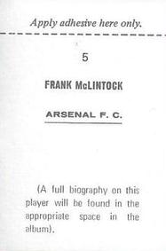 1969-70 FKS Publishers Wonderful World of Soccer Stars #5 Frank McLintock Back
