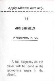 1969-70 FKS Publishers Wonderful World of Soccer Stars #11 Jon Sammels Back