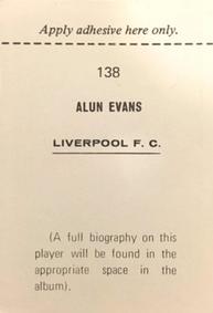 1969-70 FKS Publishers Wonderful World of Soccer Stars #138 Alun Evans Back