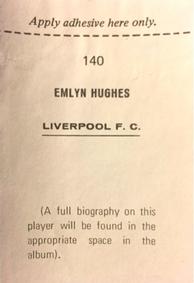 1969-70 FKS Publishers Wonderful World of Soccer Stars #140 Emlyn Hughes Back