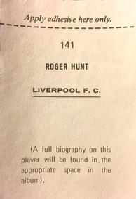 1969-70 FKS Publishers Wonderful World of Soccer Stars #141 Roger Hunt Back