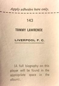 1969-70 FKS Publishers Wonderful World of Soccer Stars #143 Tom Lawrence Back