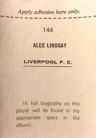 1969-70 FKS Publishers Wonderful World of Soccer Stars #144 Alec Lindsay Back
