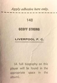 1969-70 FKS Publishers Wonderful World of Soccer Stars #148 Geoff Strong Back