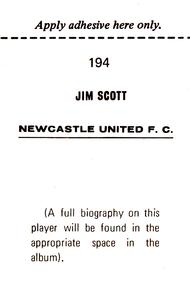 1969-70 FKS Publishers Wonderful World of Soccer Stars #194 Jim Scott Back