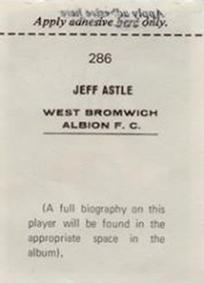 1969-70 FKS Publishers Wonderful World of Soccer Stars #286 Jeff Astle Back