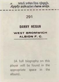 1969-70 FKS Publishers Wonderful World of Soccer Stars #291 Danny Hegan Back