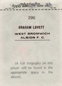 1969-70 FKS Publishers Wonderful World of Soccer Stars #295 Graham Lovett Back