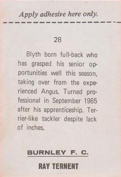 1968-69 FKS Publishers Wonderful World of Soccer Stars #28 Ray Ternent Back