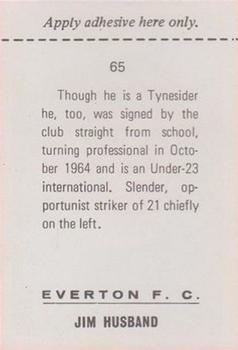 1968-69 FKS Publishers Wonderful World of Soccer Stars #65 Jim Husband Back