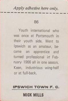 1968-69 FKS Publishers Wonderful World of Soccer Stars #86 Mick Mills Back