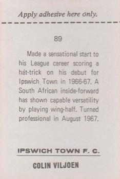 1968-69 FKS Publishers Wonderful World of Soccer Stars #89 Colin Viljoen Back