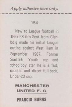 1968-69 FKS Publishers Wonderful World of Soccer Stars #154 Francis Burns Back