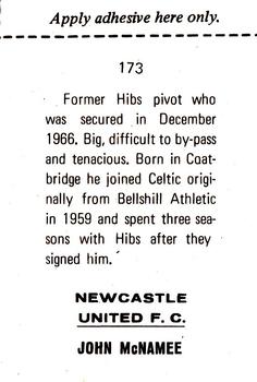 1968-69 FKS Publishers Wonderful World of Soccer Stars #173 John McNamee Back