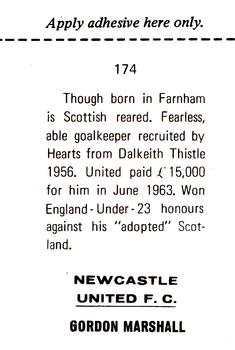1968-69 FKS Publishers Wonderful World of Soccer Stars #174 Gordon Marshall Back