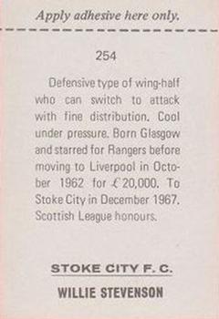 1968-69 FKS Publishers Wonderful World of Soccer Stars #254 Willie Stevenson Back